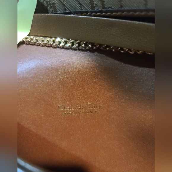 Christian Dior Vintage Tan Leather Shoulder Bag | Gold Chain | Made in France - Picture 5 of 9